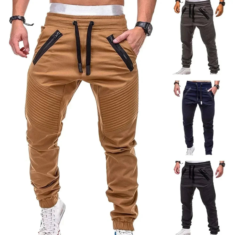 Spring and Autumn Fashion Men's Drawstring Adjustable Pocket Pants New ...